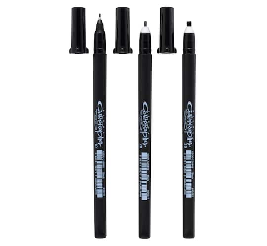 6 Packs: 3 ct. (18 total) Pigma&#xAE; Calligrapher&#x2122; Black Pen Set